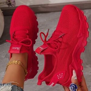 Stylish Red Women's Sneakers